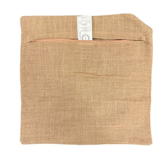 Surya 100% Jute Pillow Cover Throw Accent Beige Rustic Grain Bag 22" x 22 Square - Picture 3 of 8